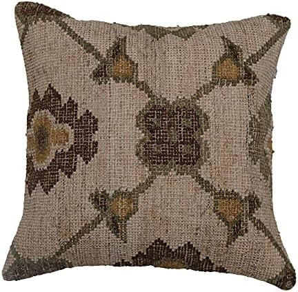 Creative Co-Op 20" Square Woven Jute, Wool & Cotton Kilim Pillow, Multicolored | Amazon (US)