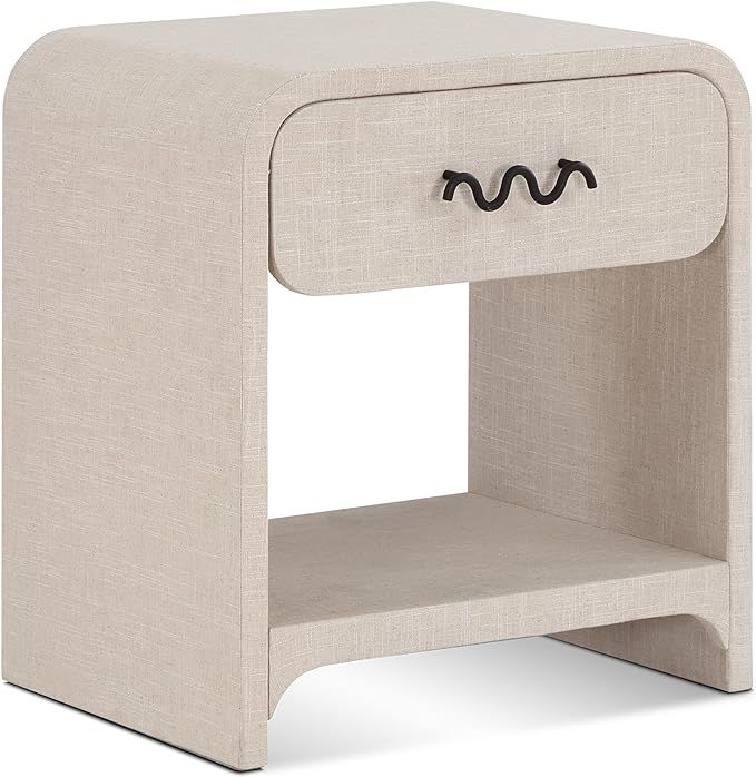 Meridian Furniture Medley Collection Modern | Contemporary Night Stand/Side Table with Luxe Linen... | Amazon (US)
