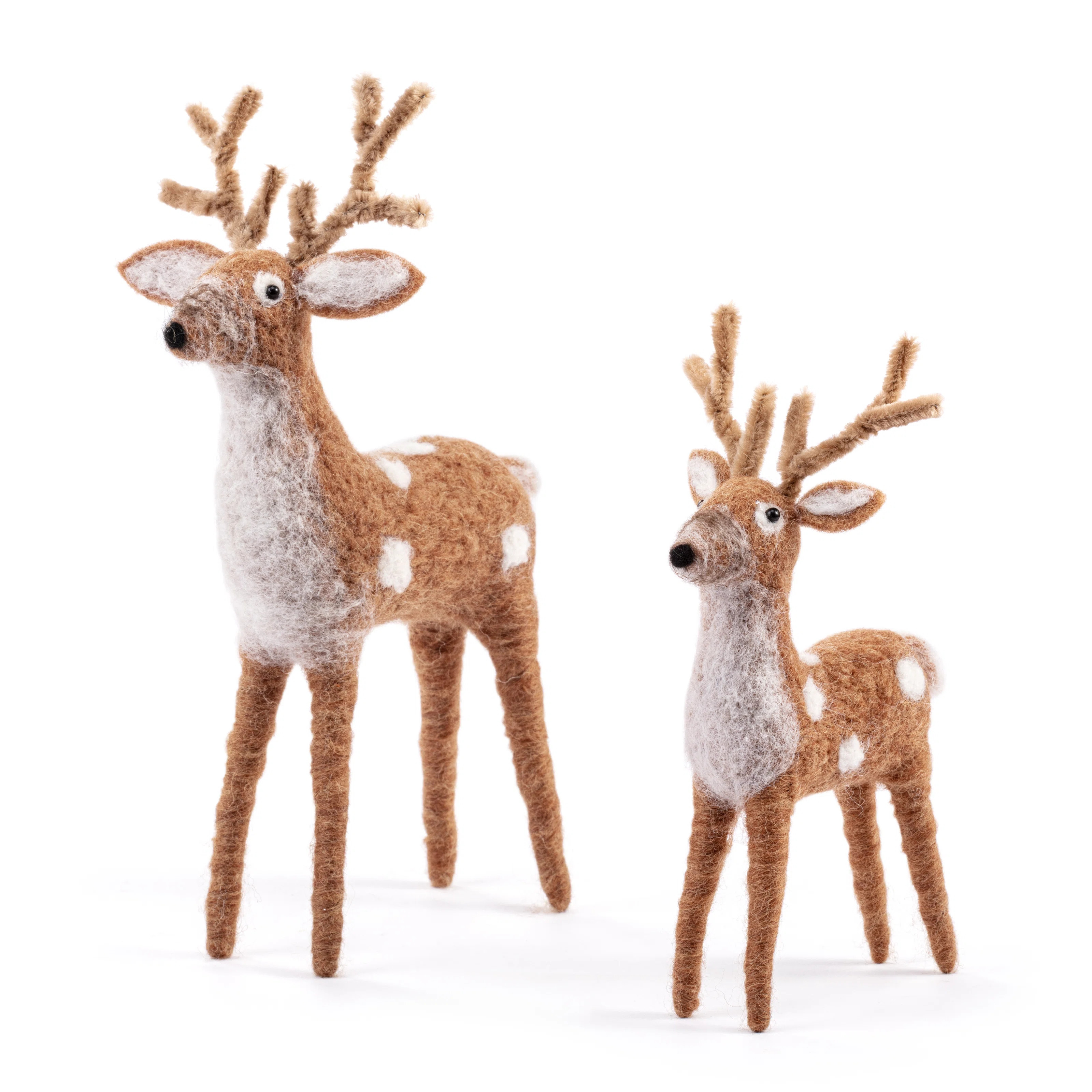 Felted Deer Figures - 2 Assorted | Wayfair North America