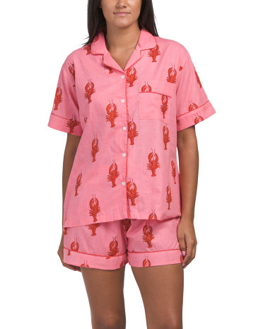 2pc Cotton Lobster Pajama Set for Women | Marshalls