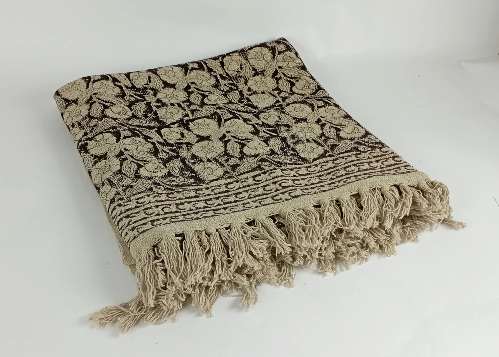 Block print throw blanket, tassel throw blanket, block printed blanket, floral coverlet | Etsy (US)