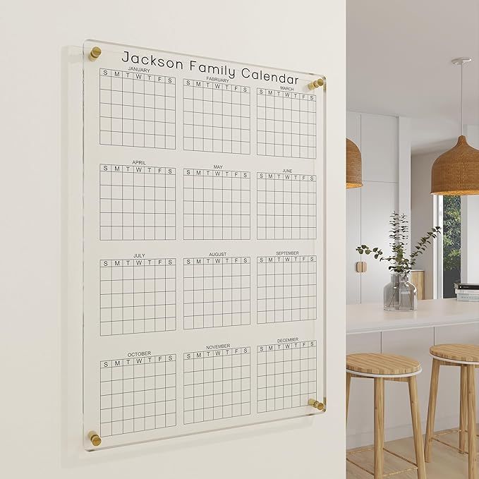 Personalized Family Calendar Sign - with Marker - Dry Erase Board - Family Planner Wall Decor - A... | Amazon (US)