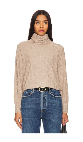 Long Sleeve Turtleneck in Tan | Revolve Clothing (Global)