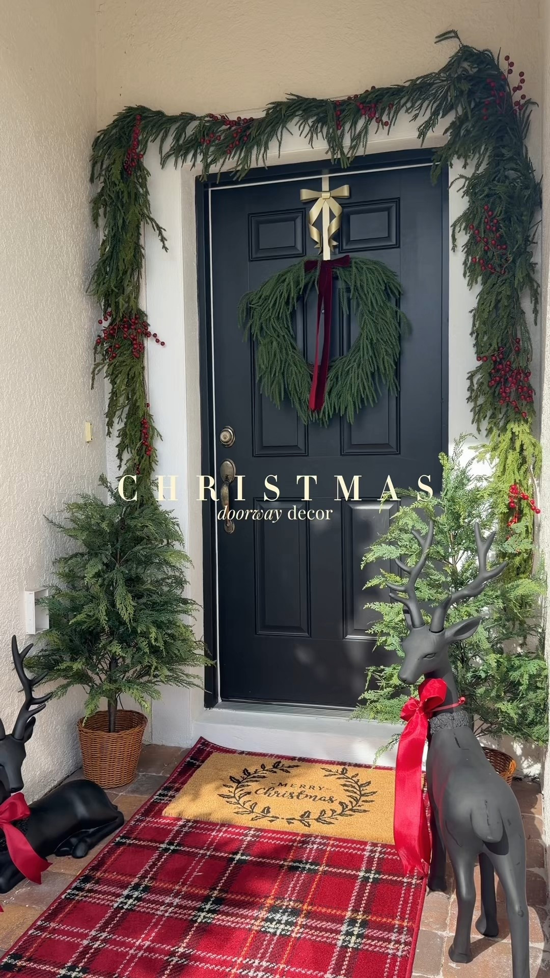 Christmas doorway decor! I’m obsessed with how it turned out ❤️ I love a traditional Christmas decor 

#LTKHome #LTKHoliday #LTKFindsUnder50