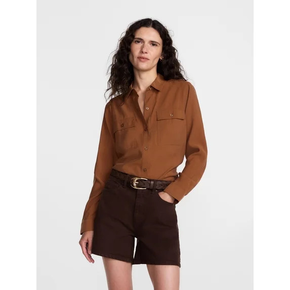 Scenario Women's Utility Tunic Shirt with Long Sleeves, Sizes XS-XXXL | Walmart (US)