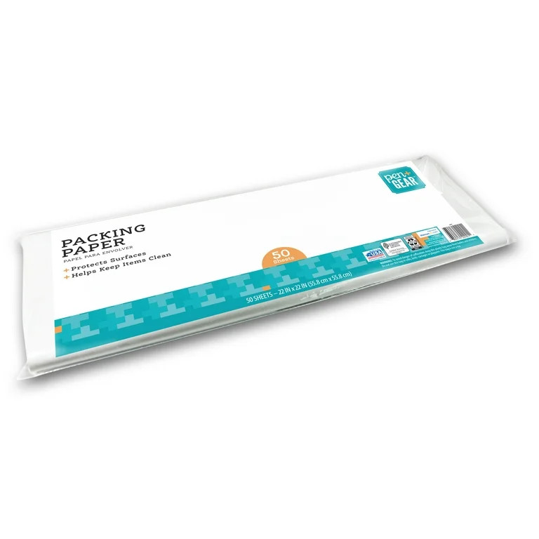 Pen + Gear 22 in. x 22 in. White Packing Paper for Moving & Shipping, 50 Sheets | Walmart (US)