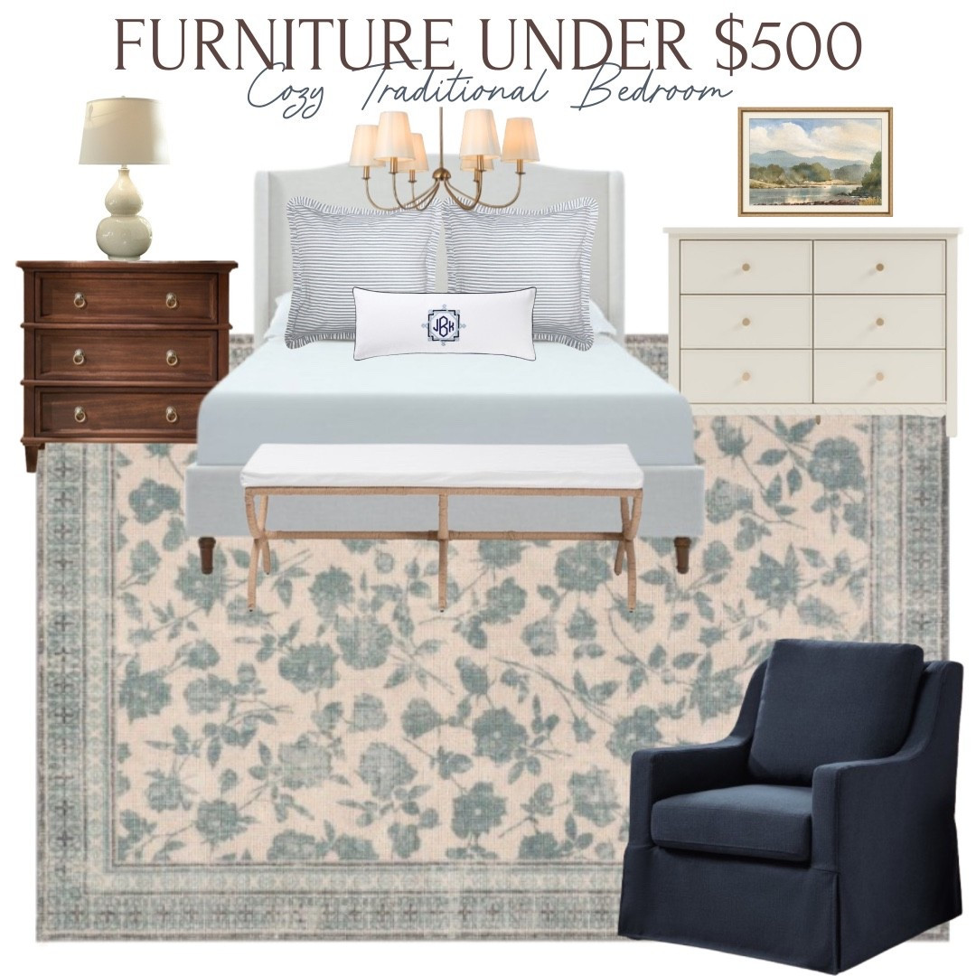 A cozy, traditional bedroom design that never goes out of style, using all furniture finds under $500 🤍

#LTKHome
