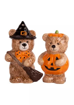 Home Essentials Pumpkin Costume Teddy Bear Salt & Pepper Shakers | Belk