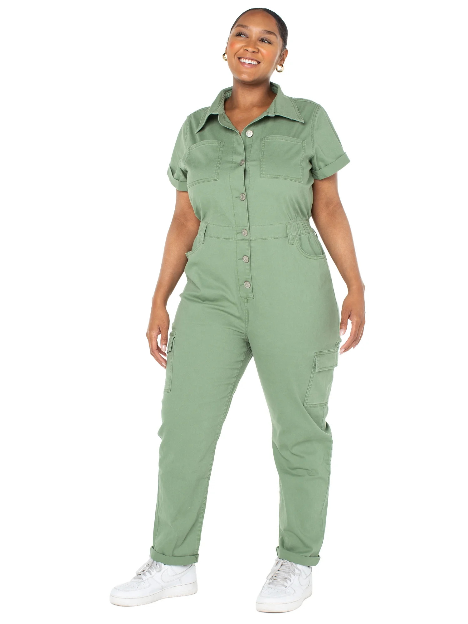 Celebrity Pink Juniors Plus Utility Jumpsuit Coverall (Sizes 1X-3X) | Walmart (US)