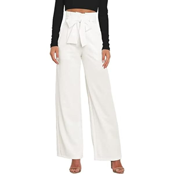 Sassy Zoey Wide Leg Pants for Women | High Waisted Trousers with Pockets | Comfortable Casual Business Work Pants for Women | Amazon (US)