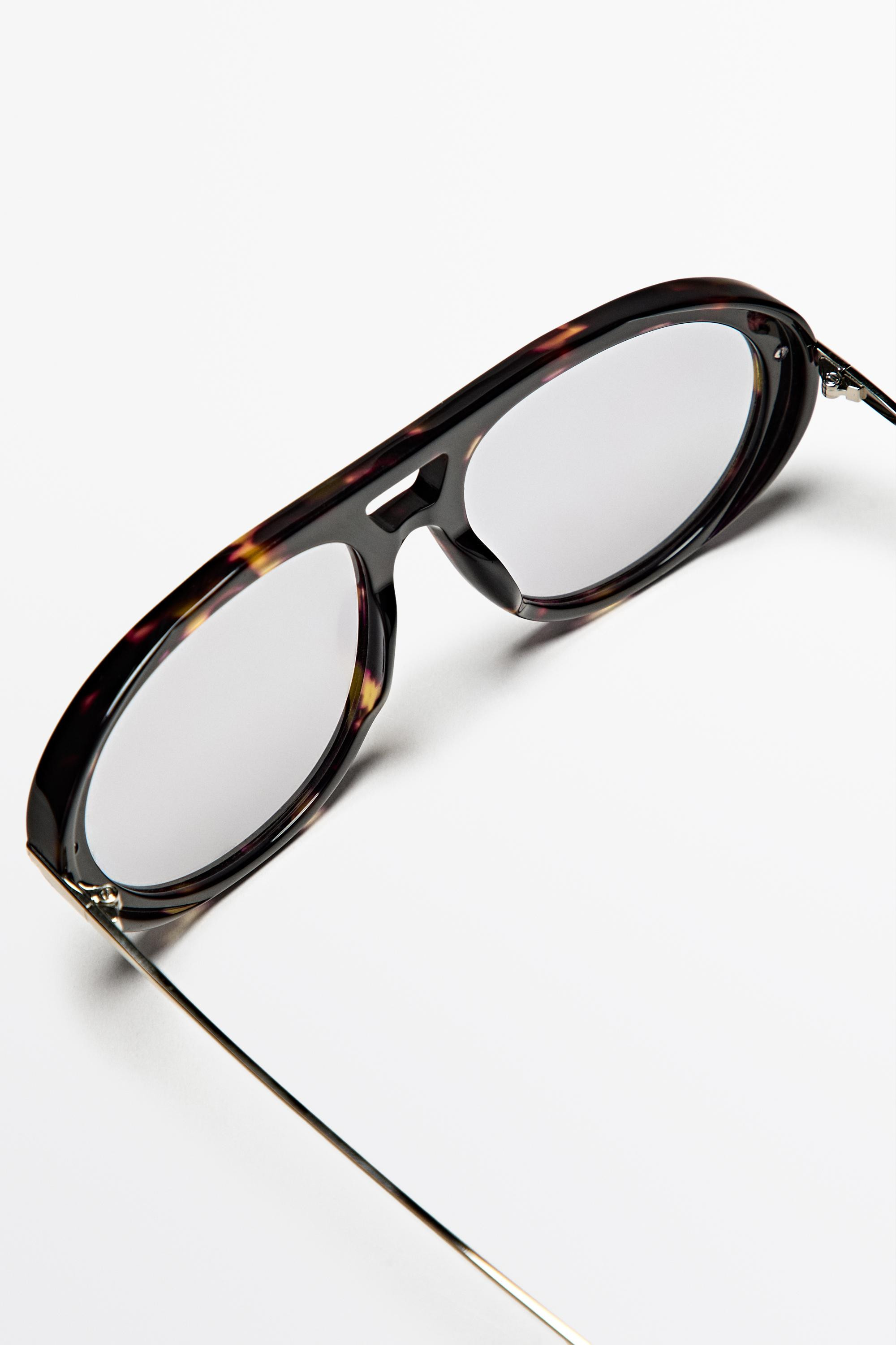 Tortoiseshell-effect aviator glasses | Massimo Dutti UK