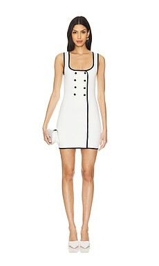 Ronny Kobo Keisha Dress in White & Black from Revolve.com | Revolve Clothing (Global)