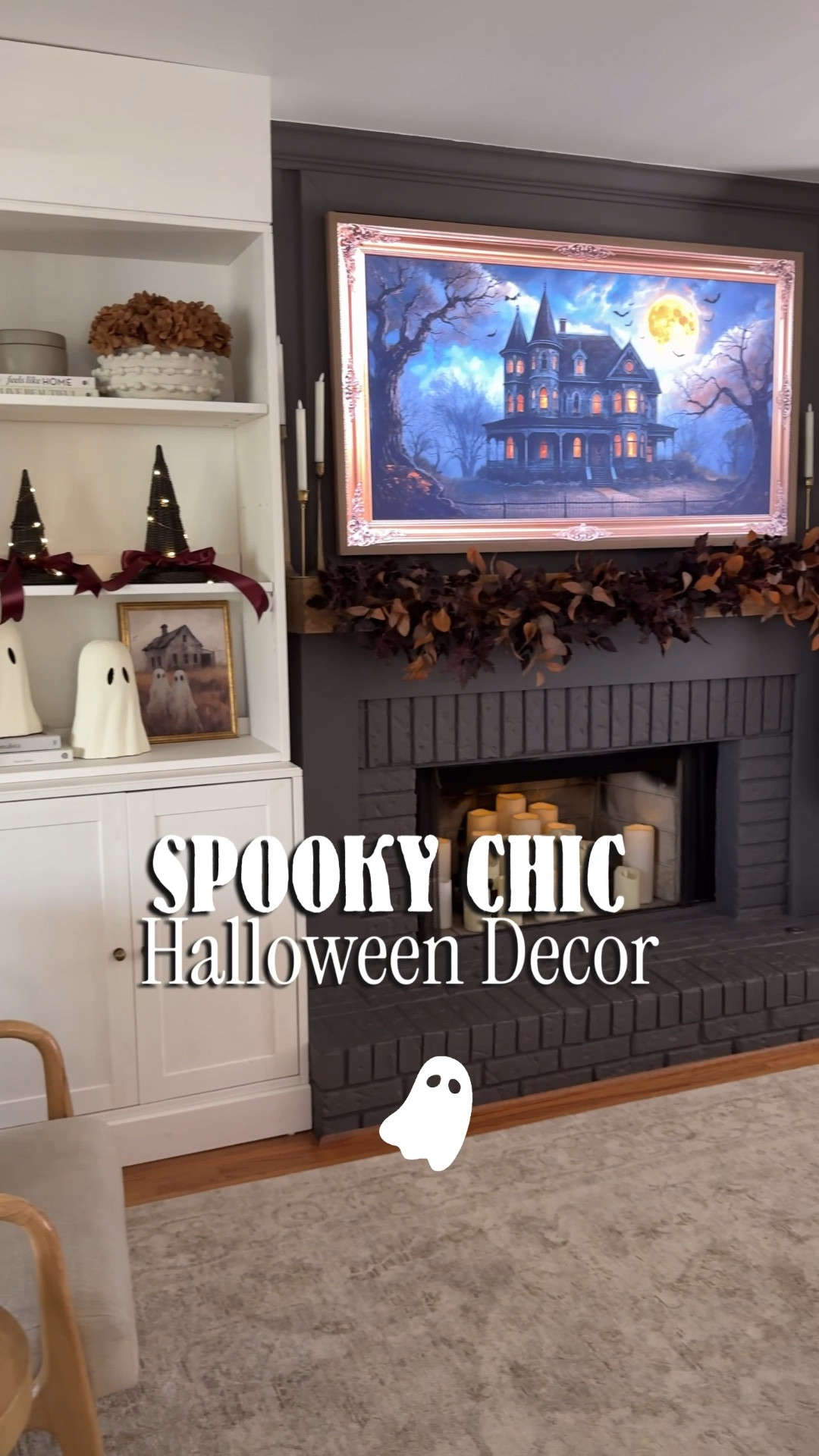 Halloween decor in my living room- mantle and open shelves.

#LTKHalloween #LTKHome #LTKSeasonal