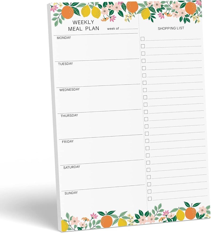 Sweetzer & Orange Fruity Weekly Meal Planner and Grocery List Magnetic Notepad. 7x10” Meal Plan... | Amazon (US)
