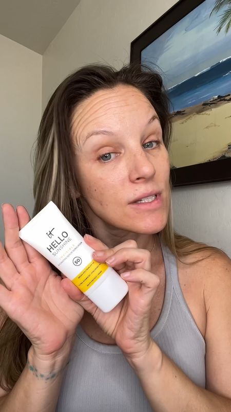 SPF 50 in a serum sunscreen. Acts as a makeup primer. Finish is dewy/moisturized #itcosmetics #hellosunshine #serumsunscreen #sunscreen 

#LTKbeauty
