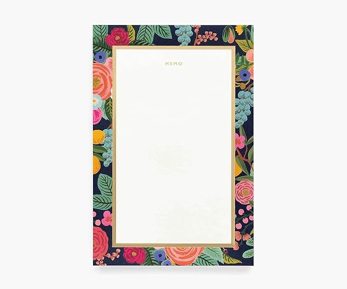 Rifle Paper Co. Garden Party Large Memo Notepad, 9" L x 6" W, 65 Tear-Off Pages, Bordered by Our ... | Amazon (US)