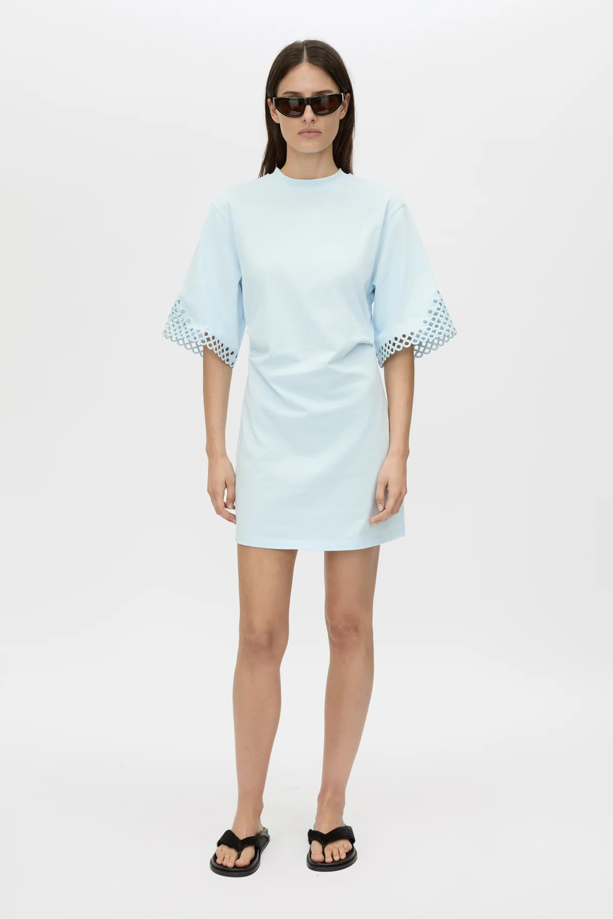 Lolani Embroidered Mini Tee Dress in Ice Blue - CAMILLA AND MARC® C&M | CAMILLA AND MARC (ANZ)