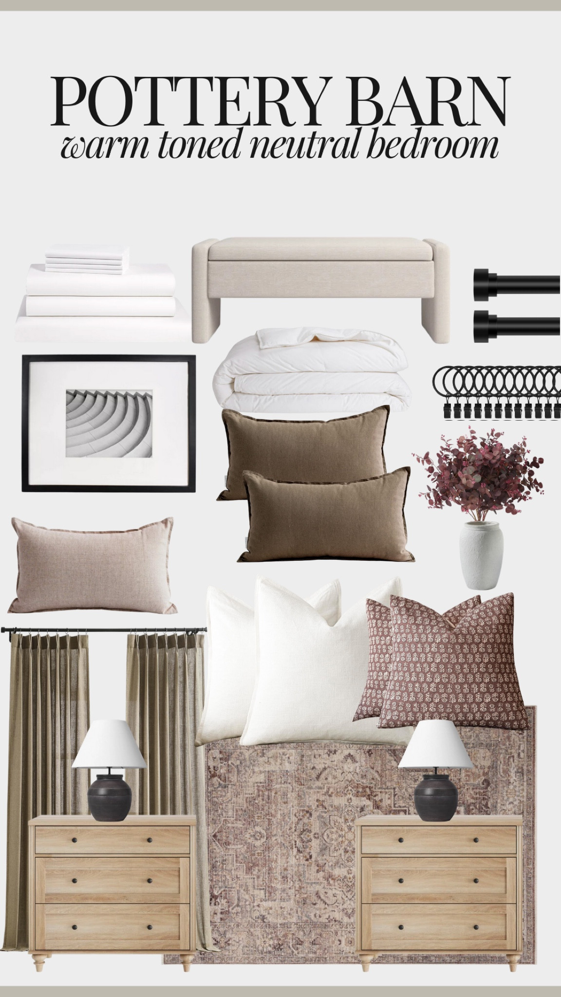A warm toned neutral bedroom, with a pottery barn style!

#LTKHome