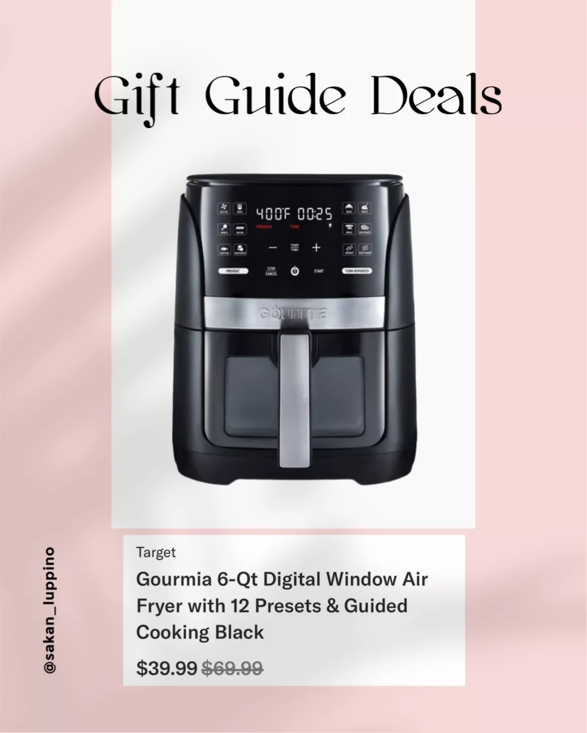 Gourmia 6 Qt Digital Air Fryer with Guided Cooking and 12 One