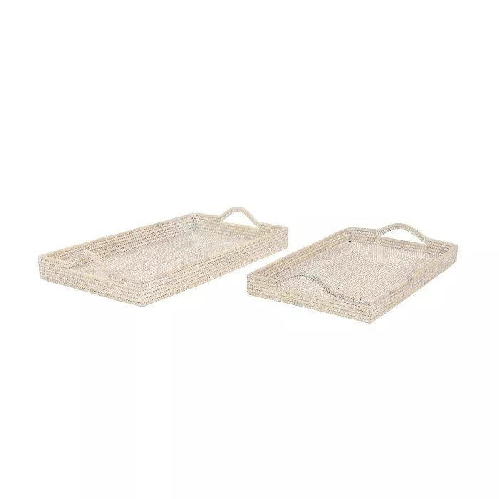 Set of 2 Handwoven Bamboo Trays - Olivia & May | Target