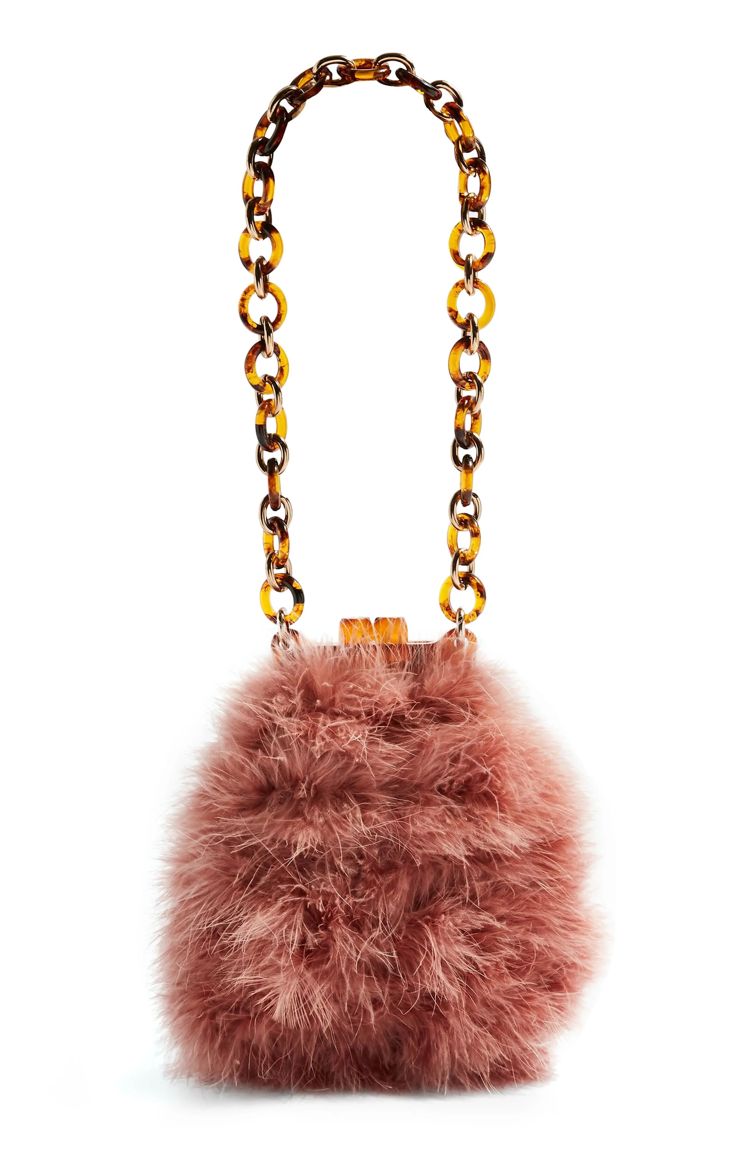 Topshop Marabou Feather Frame Handbag | Nordstrom