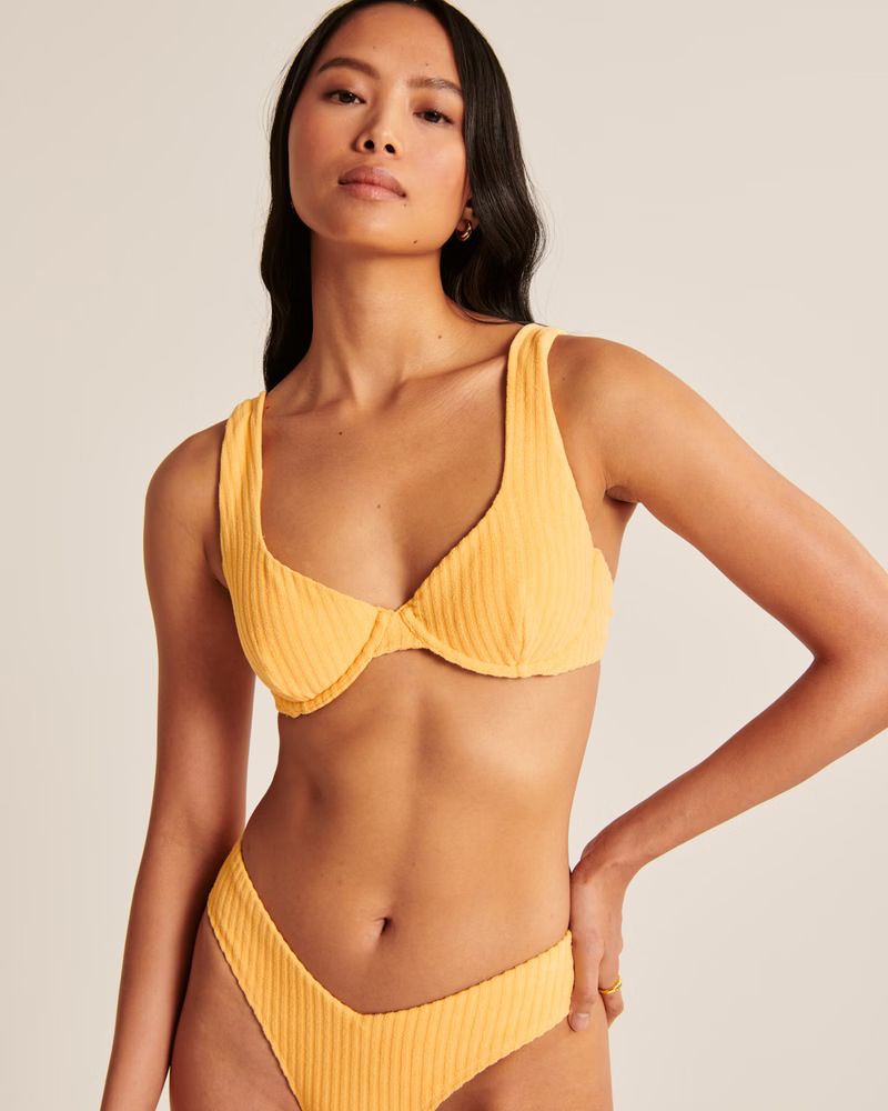 Terry Wide Strap Underwire Bikini Top | Abercrombie & Fitch (US)