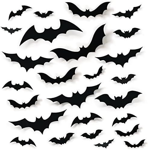 68Pcs Bat Wall Decor, Halloween Bats Decorations 3D Bats Wall Decor Realistic PVC Bats Stickers f... | Amazon (US)