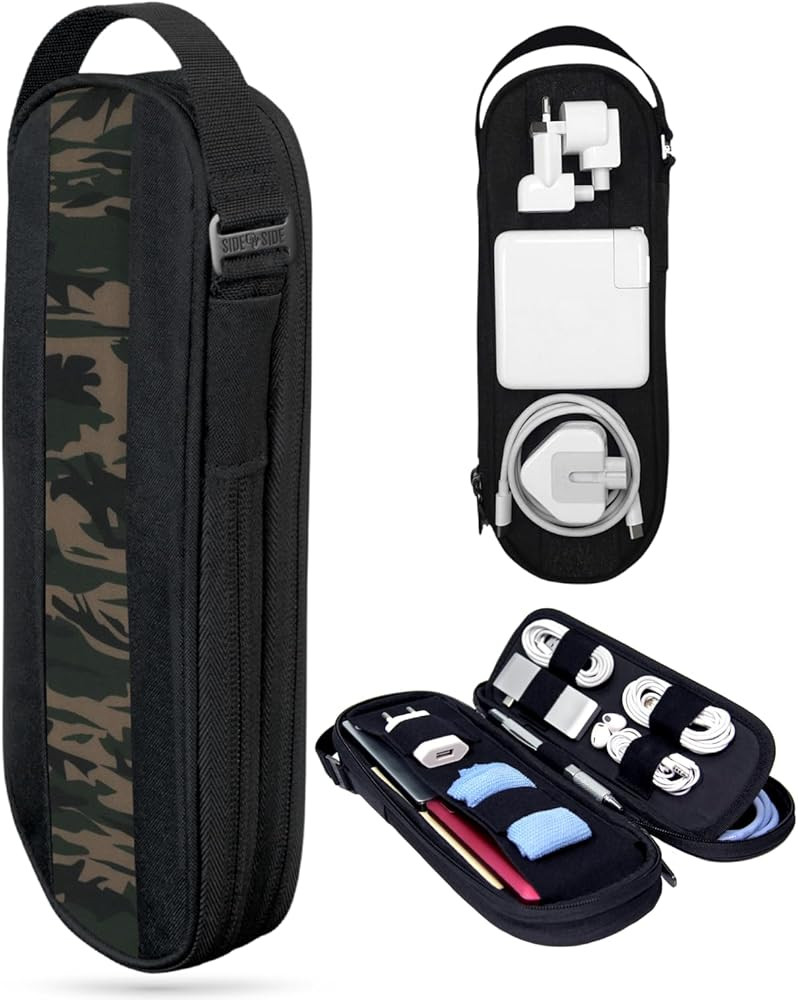 SIDE BY SIDE Electronics Organizer Travel Case for Cables, Charger, Power Bank – Tech Bag for M... | Amazon (US)