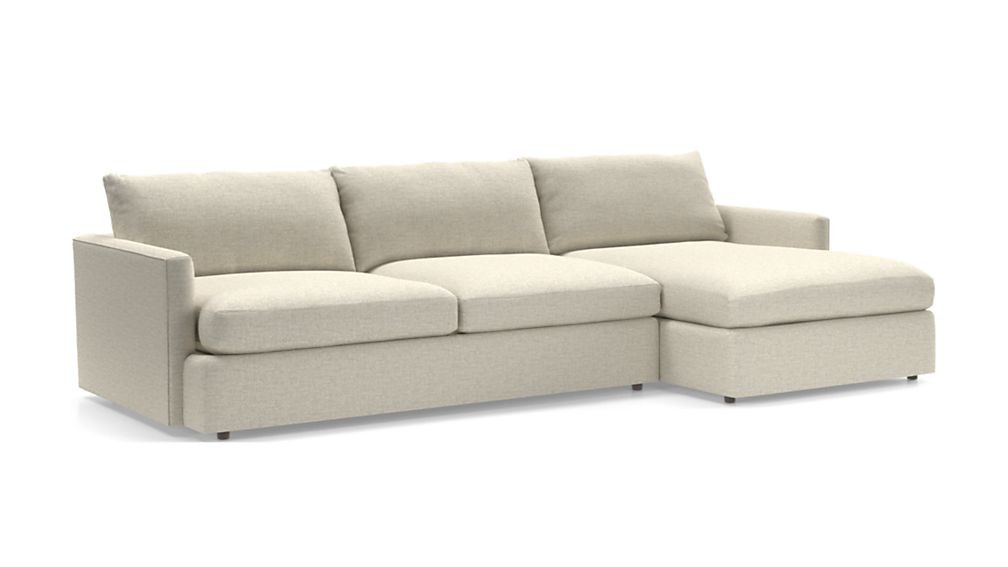 Lounge II Light Grey Fabric Sectional Sofa + Reviews | Crate and Barrel | Crate & Barrel