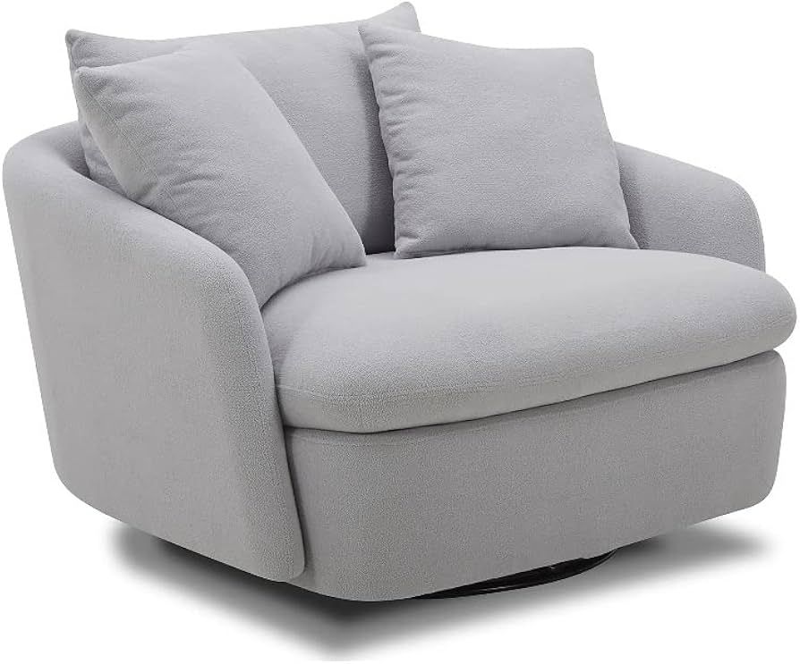 Parker Living Boomer Fabric Large Swivel Chair w/ 2 toss in Dove Gray | Amazon (US)