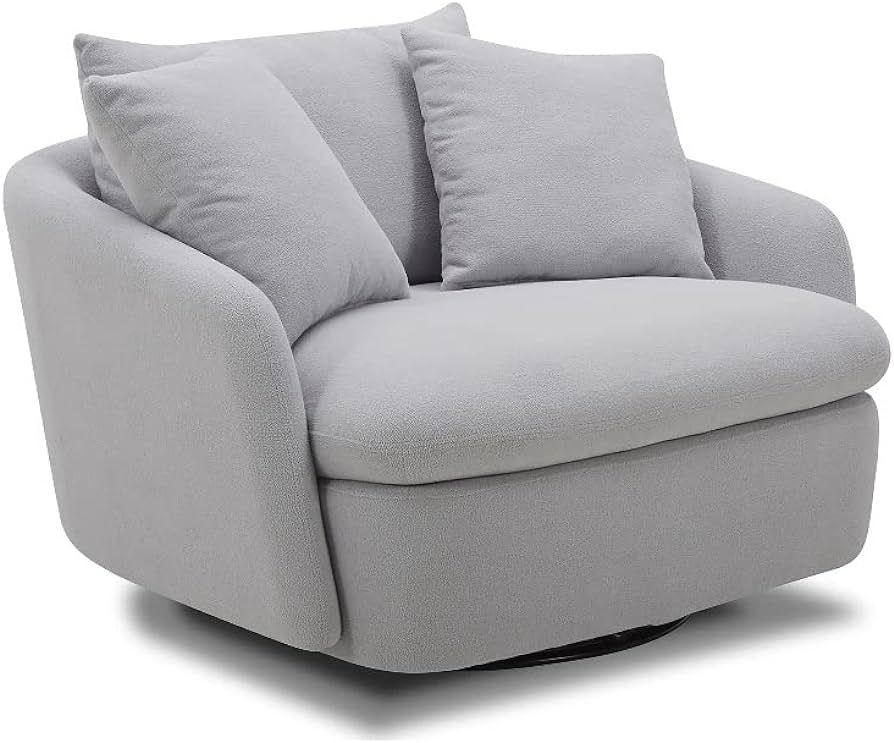 Parker Living Boomer Fabric Large Swivel Chair w/ 2 toss in Dove Gray | Amazon (US)