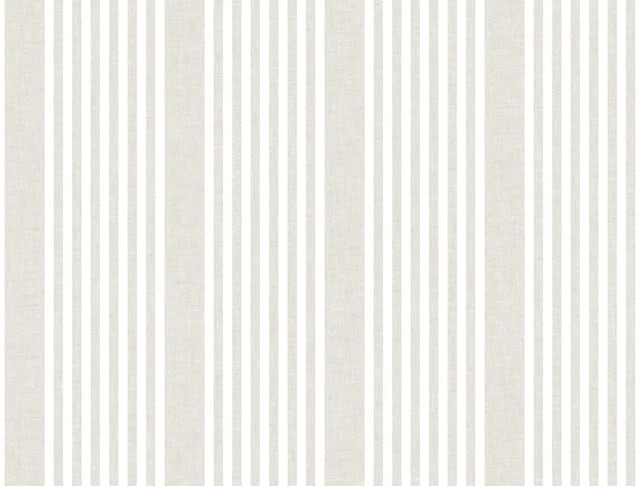 York French Linen Stripe Peel And Stick Off White Wallpaper | DecoratorsBest