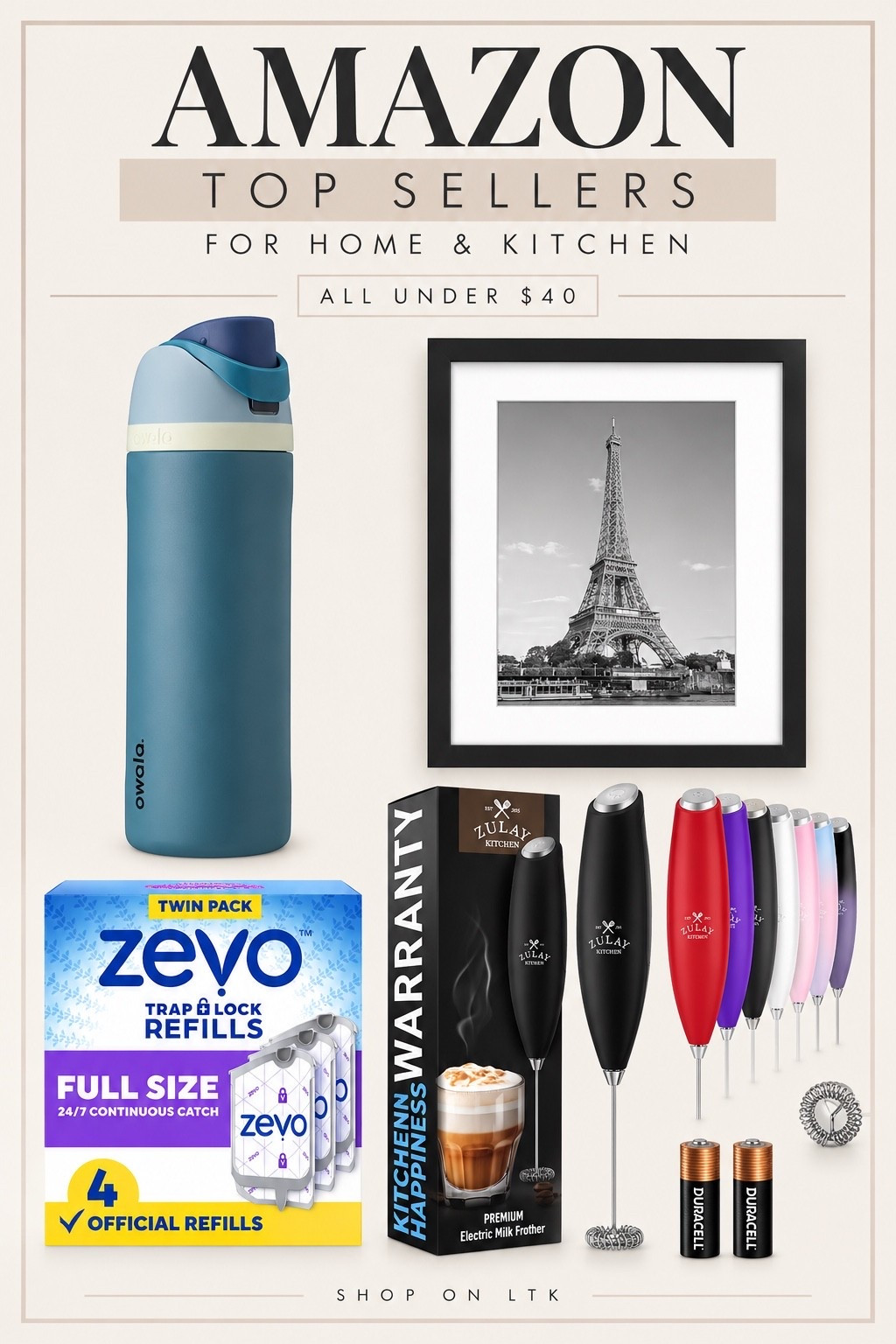 AMAZON TOP SELLERS 🛒✨ | Home + Kitchen Finds Under $40

Apparently Amazon knows exactly how to convince me I need something 😂 These top-selling home + kitchen finds are all under $40 and are the kind of practical little upgrades I LOVE finding!

From the Owala that goes everywhere with me 💧 to the milk frother for making coffee at home ☕️ + those Zevo refills you’ll be glad you stocked up on… these are GOOD ones. 👏🏼

Everything is linked below! 🤎

#AmazonFinds #AmazonHome #AmazonKitchen #AmazonMustHaves #HomeFinds #KitchenFinds #AmazonFavorites #LTKFinds #FoundItOnAmazon

#LTKdayinmylife #LTKmomlife #LTKHome
