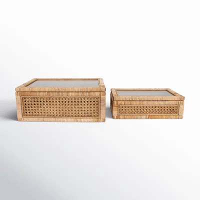 Edelie Cane And Rattan Decorative Box | Wayfair North America
