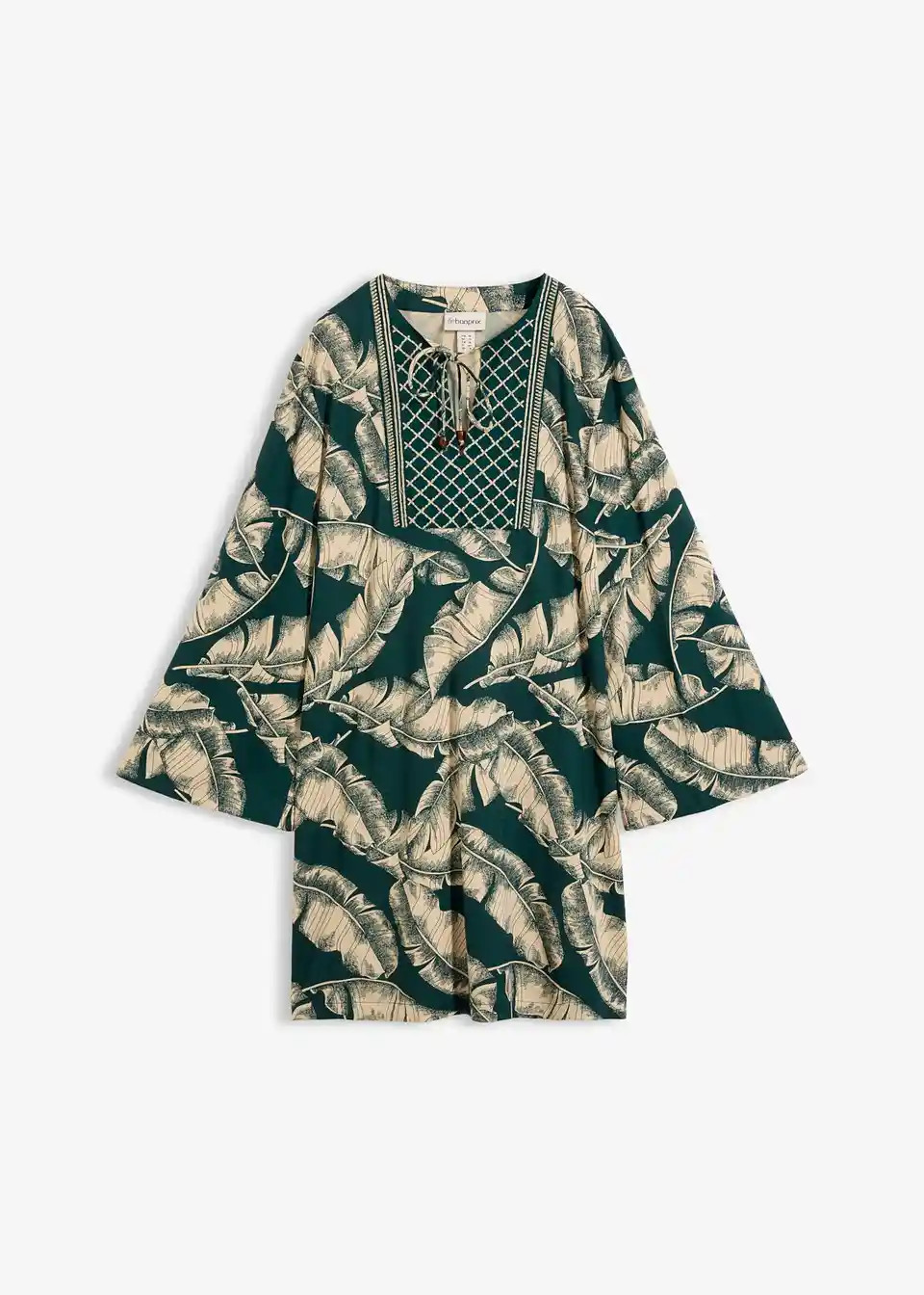 sommerliches Tunika-Kleid aus flie\u00dfendem Viskose-Mix mit Stickerei am Ausschnitt vorne | Bonprix DE