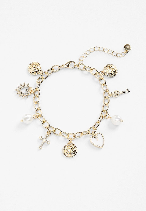 Gold Cross Charm Bracelet | Maurices