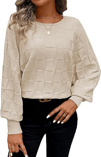 Pink Queen Women's Fall Sweaters 2025 Casual Long Batwing Sleeve Oversized Crewneck Pullover Wint... | Amazon (US)