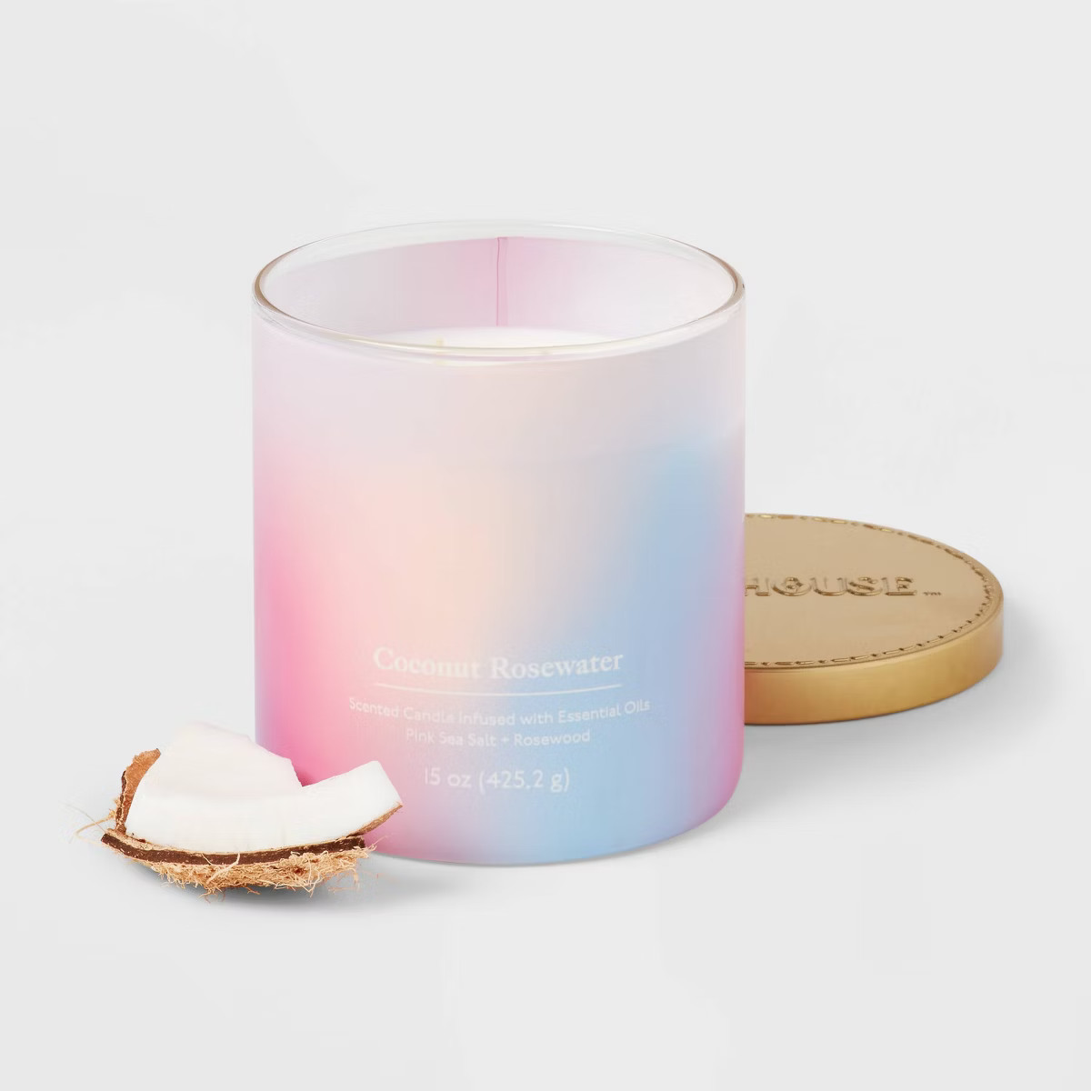 2-Wick 15oz Glass Jar Candle with Tie Dye Sleeve Coconut Rosewater - Opalhouse™ | Target