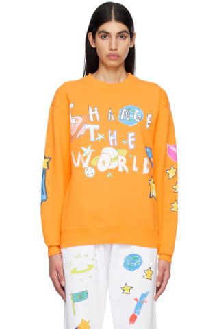 Kids Worldwide - Orange 'Change The World' Sweatshirt | SSENSE