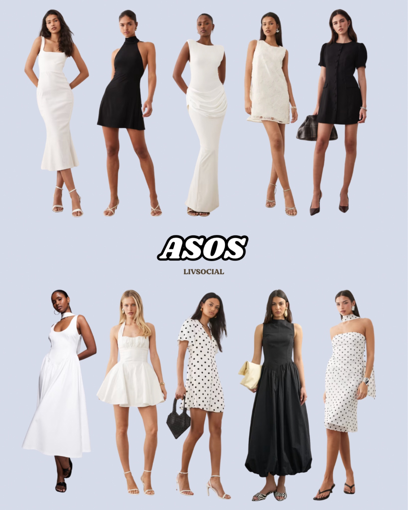 Graduation dresses from ASOS 

graduation dresses, grad dresses, white dresses, black dresses, college graduation dress, high school graduation dress, formal dress 