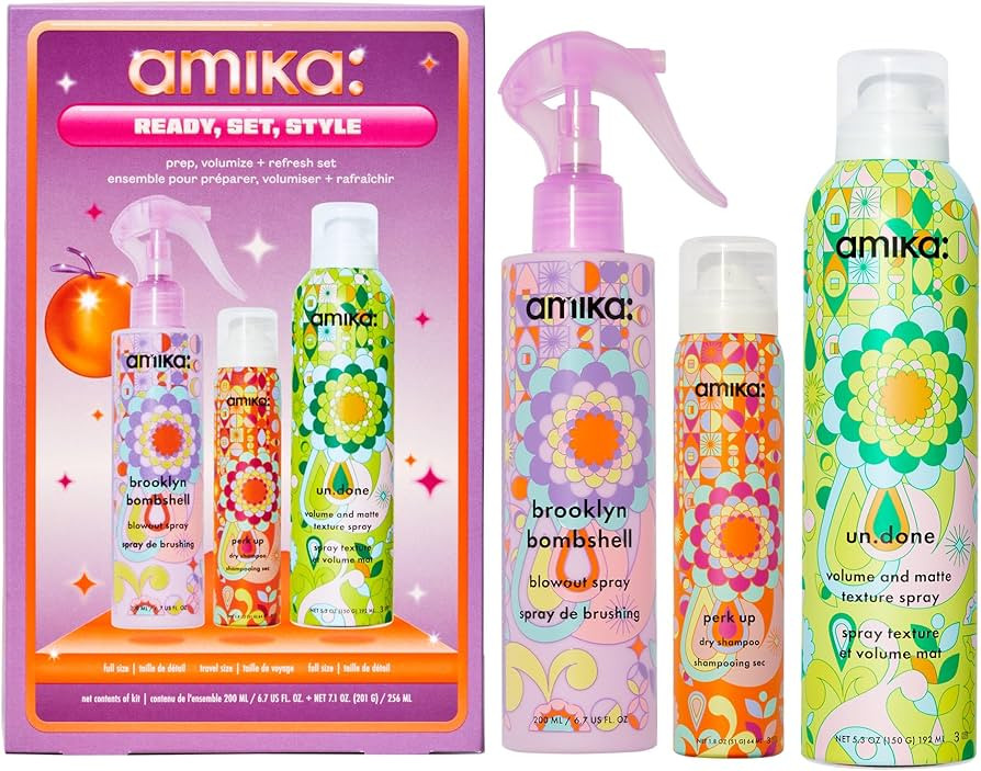 amika ready, set, style: prep, volumize + refresh set | Amazon (US)