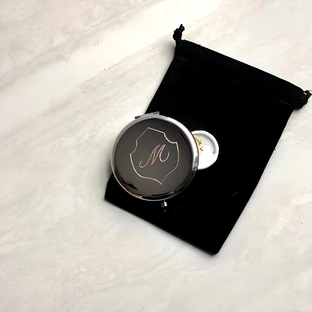 Initial Crest Compact Mirror Engraved Gold Rose Gold B - Gift Mom Custom Bridesmaids Gift Bachelo... | Etsy (US)