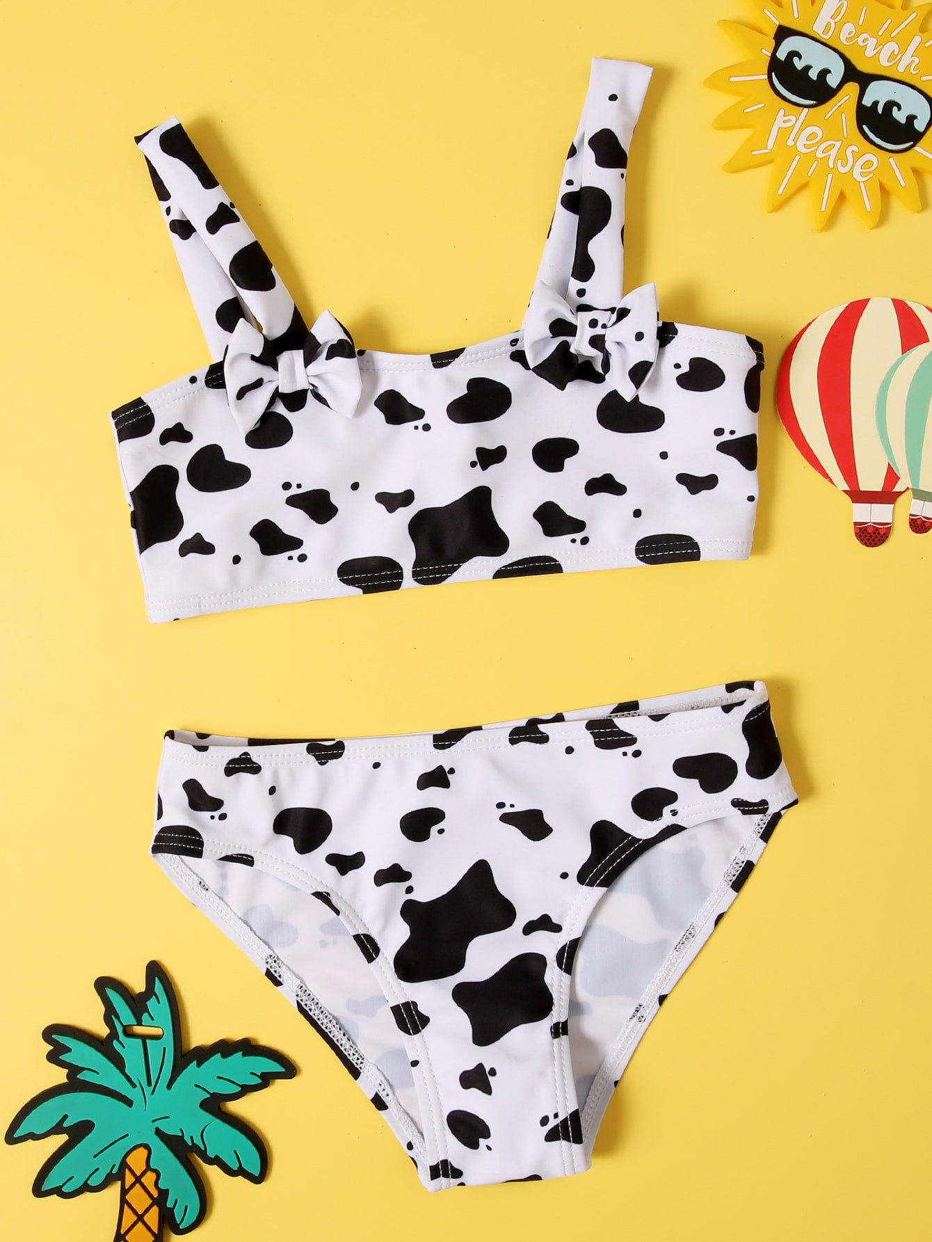 NEWToddler Girls Cow Pattern Bikini Swimsuit | SHEIN