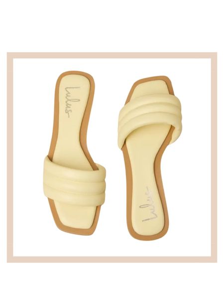 Lemon padded slide on summer vacation beach resort sandals 

#LTKworkwear #LTKshoecrush #LTKswim