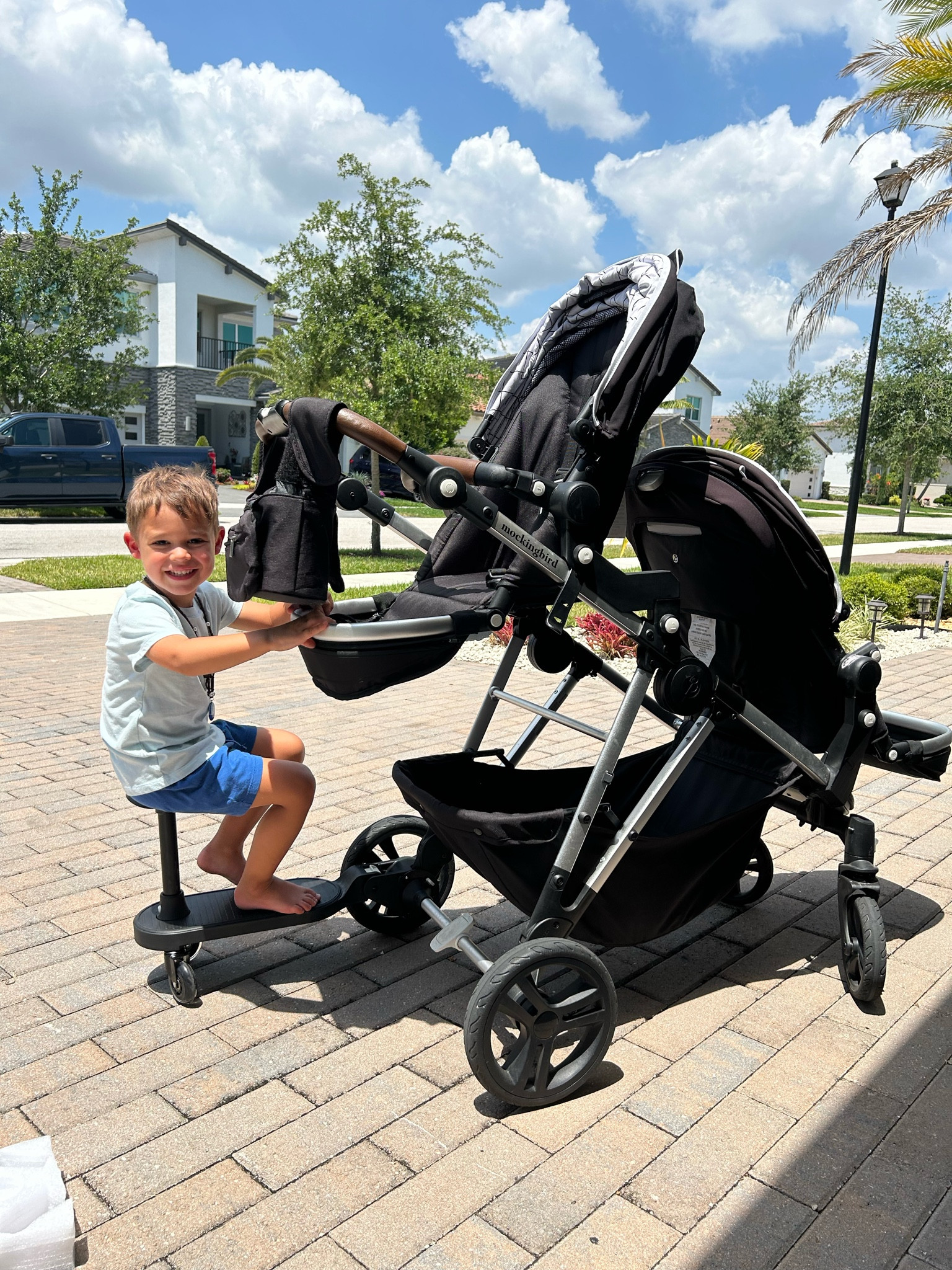 Set up our new riding board so that we can tow all 3 kids pretty soon! I also have the bassinet for the hot Florida summers so baby isn’t stuffed in his car seat on walks (more air flow!) and the car seat adapter. #stroller #babyhack 

#LTKbaby #LTKkids #LTKfamily
