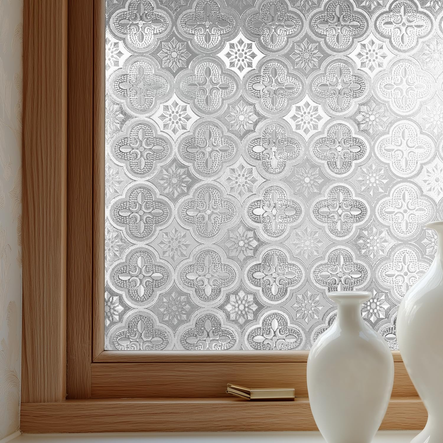 Window Privacy Film Decorative for Front Door, Bathroom Static Cling Stained Glass Sticker Opaque... | Amazon (US)