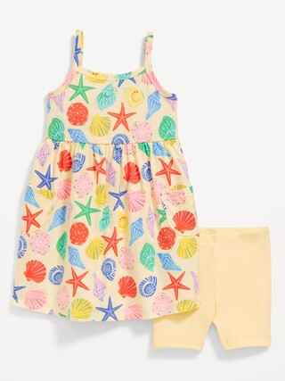 Printed Sleeveless Dress and Biker Shorts Set for Toddler Girls | Old Navy (US)