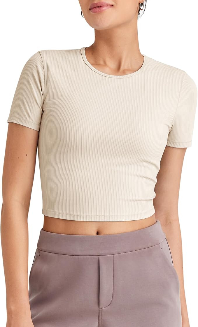Amazon.com: G4Free Athletic Tops for Women Soft Wicking Basic Short Sleeve Tshirts Stretch Comfy ... | Amazon (US)