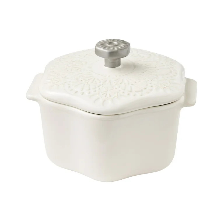 The Pioneer Woman Stoneware 2 Cup Snowflake Cocotte with Lid, White | Walmart (US)