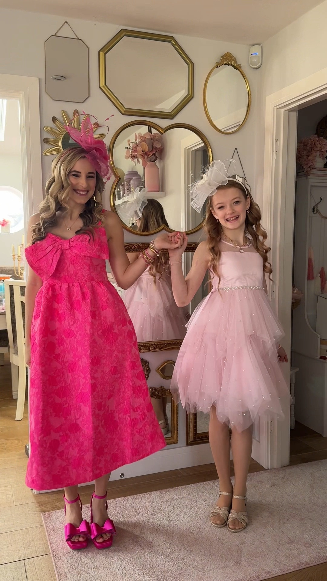 Birthday outfit! OOTD. London afternoon tea. Mommy & Me. Tween. Fancy London dress. Lilly Pulitzer. Pink girly. Fascinator. Tea party. Pink bow. 

#LTKFamily #LTKShoeCrush #LTKStyleTip